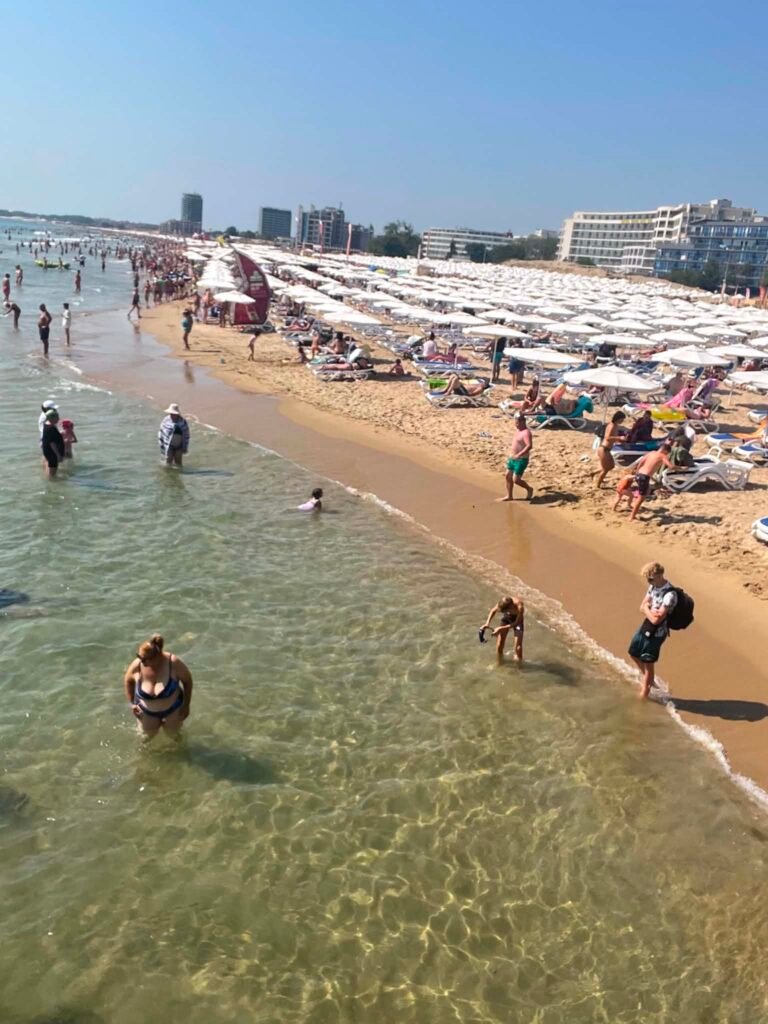 the blue flag beach during morning in Sunny Beach central