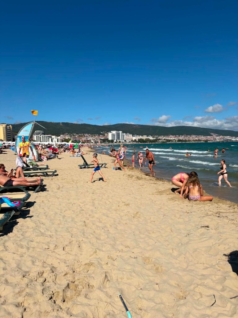 Beach in northern Sunny Beach, Bulgaria, near the area where we stayed with our family